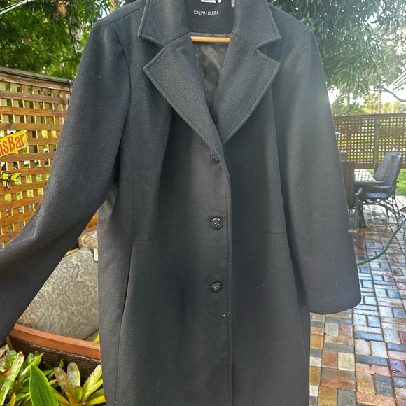 Calvin Klein Women's Classic Black Trench Coat - Picture 2 of 9